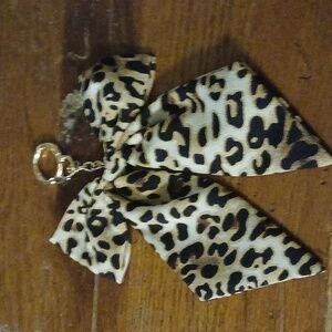 Elegant Leapard Bow Bag Charm